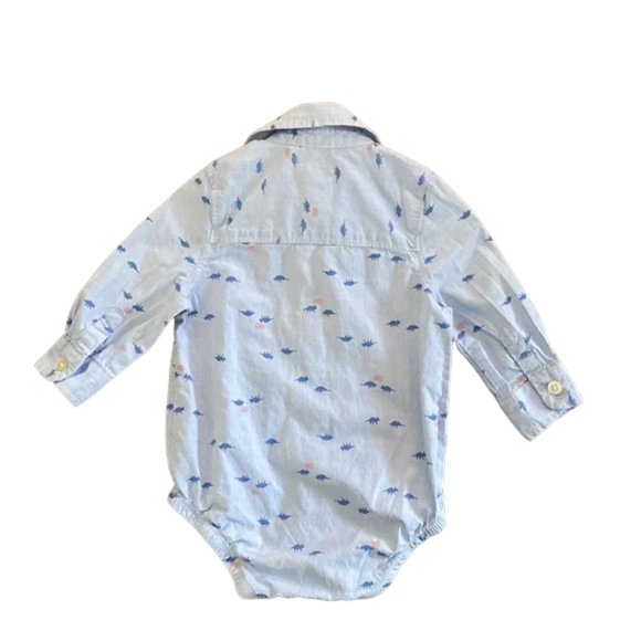 OshKosh B'gosh Hey Dinosaur Button-Front Long Sleeve Bodysuit 9 Months - Picture 6 of 8